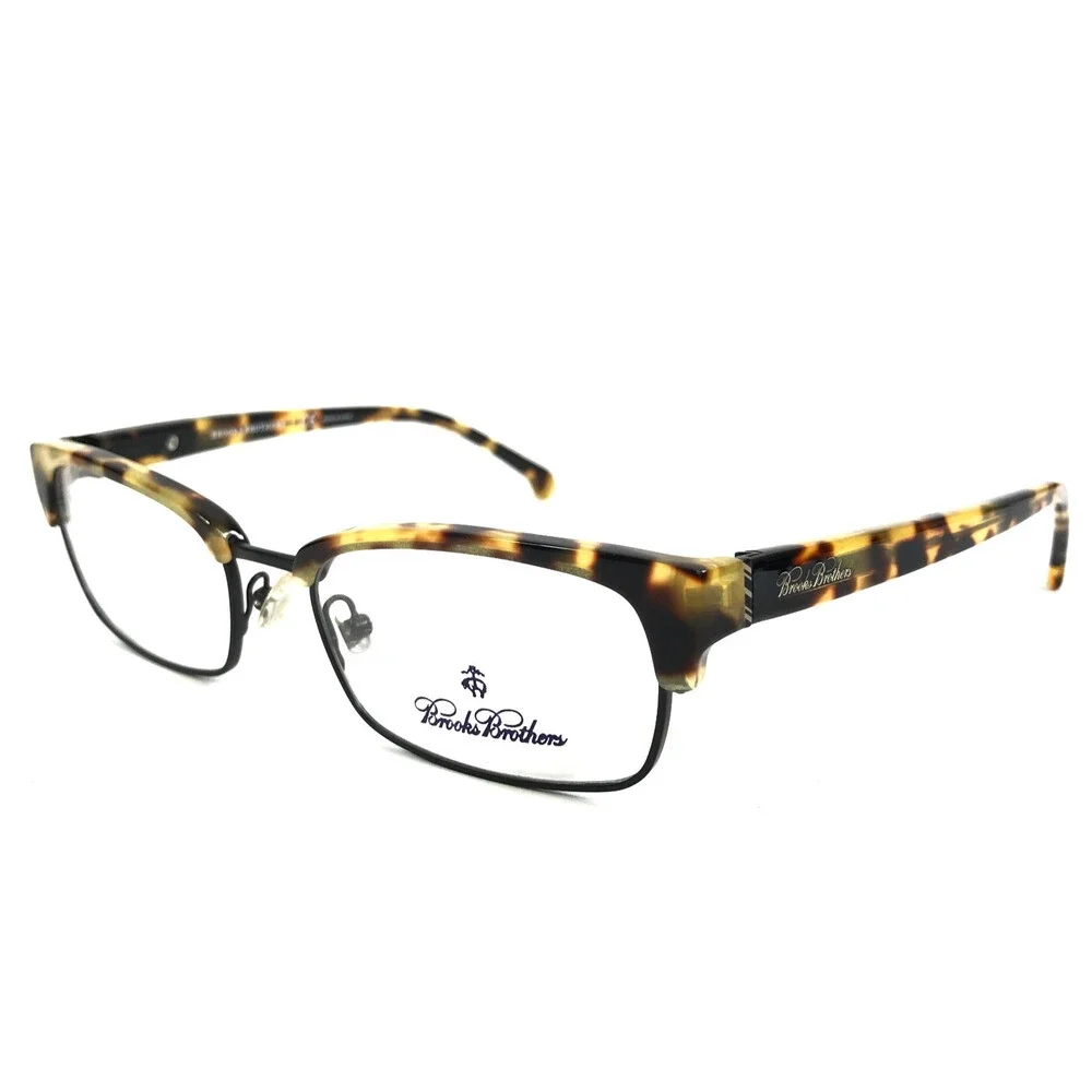 Brooks Brothers Eyeglasses Frames B.B. 2002 6019 Black Brown Tortoise 52-18-140